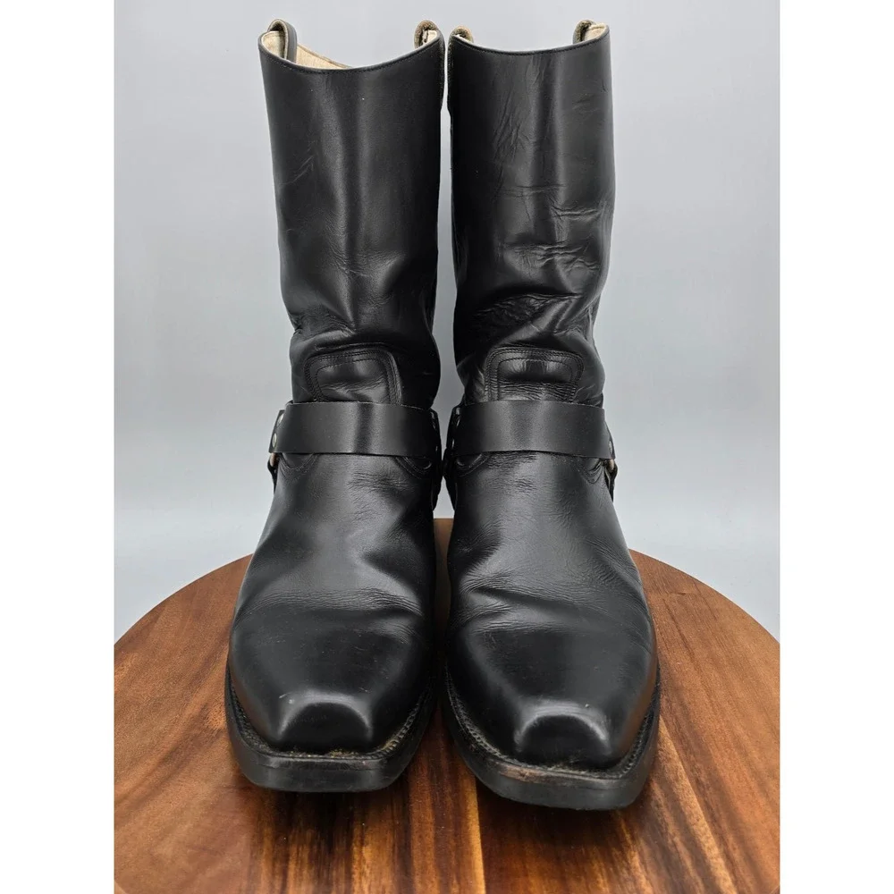 Champion Attitude Boots Mens 15 D Black Leather Harness Mexico Western Cowboy